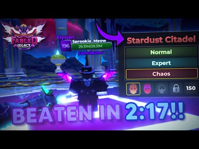 SOLO SPEEDRUN - Stardust Citadel Chaos in 2:17.762