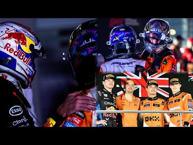 Max Verstappen Oscar Piastri congratulate Lando Norris on 3rd win | Wholesome Podium BTS