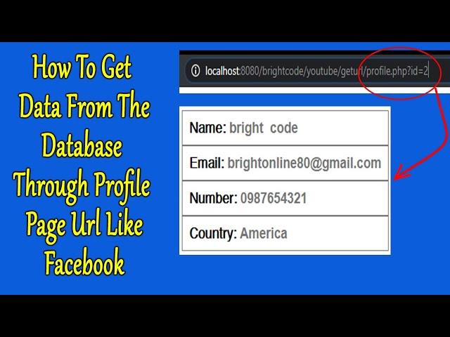 How To Get Data From Database Through The User Profile Page URL in php