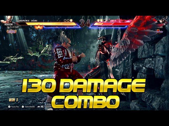 HEIHACHI's 130 DAMAGE COMBO IN REAL MATCH #tekken8