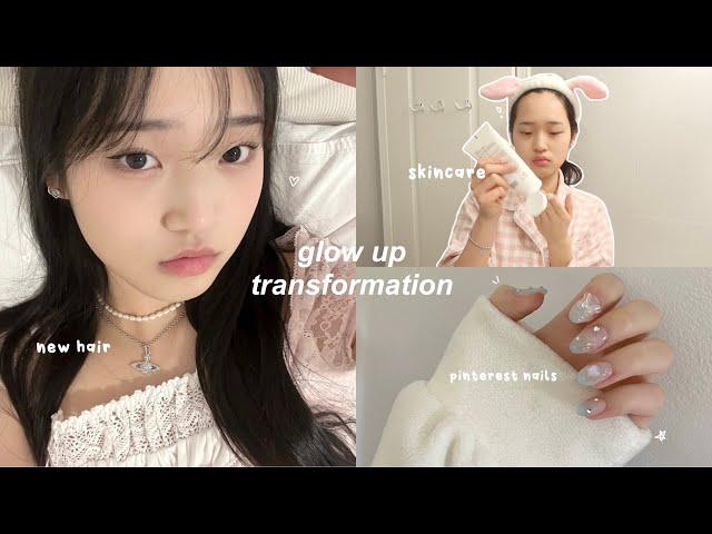 GLOW UP transformation for 2023: self care vlog, korean glass skincare, new hair, nails & facials