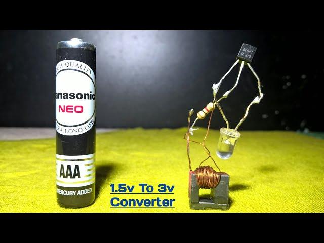 How To Make A Homemade Led Torch Light Circuit | 1.5v to 3v converter