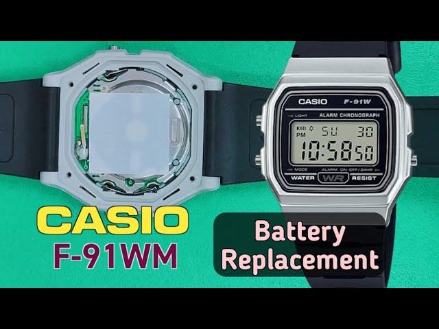 How to change the battery and AC reset Casio F-91WM watch