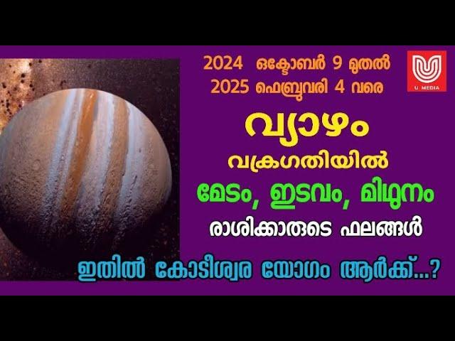 വ്യാഴം വക്രഗതിയിൽ….   മേടം, ഇടവം, മിഥുനം രാശിക്കാരുടെ ഫലങ്ങൾ !   കോടീശ്വര യോഗം ഏതു രാശിക്ക് ..?