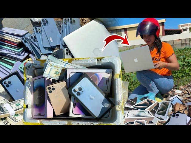 Good Dey !! Found​ Laptop Macbook Pro - Many iphone & A lot of Phone Cracked At the landfill