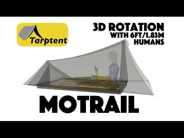 Tarptent MoTrail 3D rotation with 6ft / 1.83m scale humans