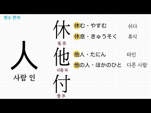 일본어 한자 5분 정복하기️ 1