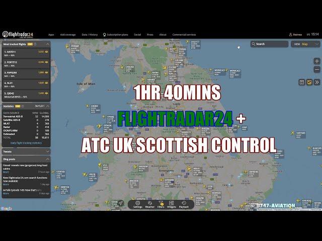 Flightradar24 and ATC Audio - Scottish Control Sector 10/02/2022