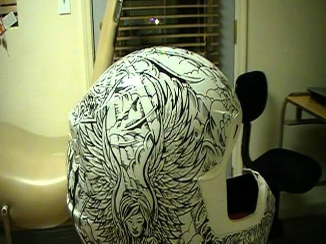 Sharpie art helmet by kingdezines for freestyle rider Seth Fargher