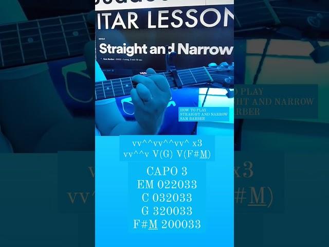 Learn Straight and Narrow on guitar by Sam Barber