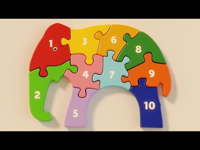 Elephant Numbers Puzzle | Learn to Count 1 to 10