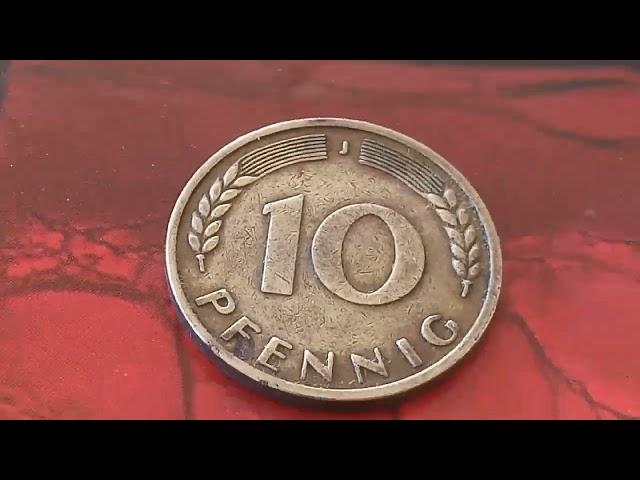  $ 20,000,00  DO YOU HAVE ONE ! Rare and Valuable Error Coin 10 Pfennig Germany 1950 "J"