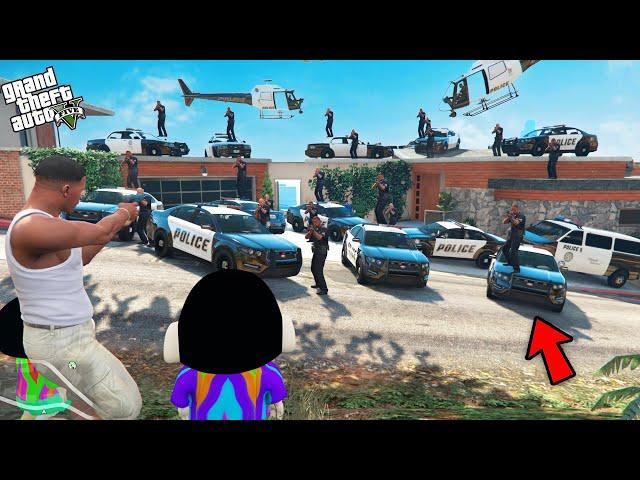 Police Raid On Franklin And Shinchan's House In GTA 5!