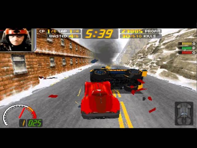 Carmageddon 1: Gameplay destroying cars and polices