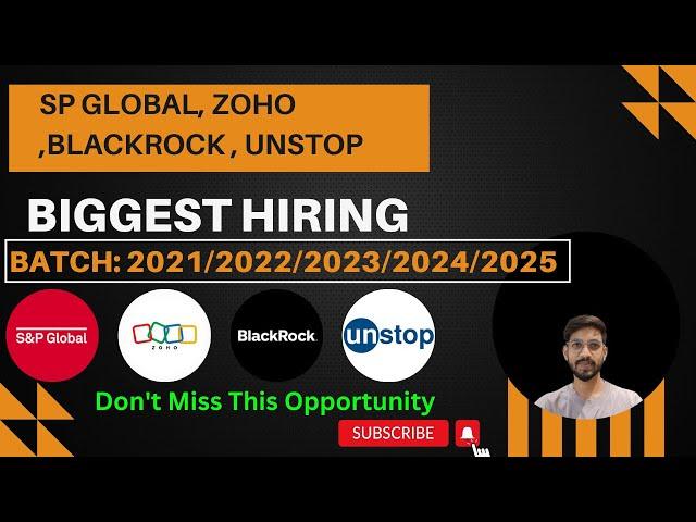 S&P Global |  zoho Hiring for 2025 Batch |OFF Campus Drive For 2025, 2024 Batch | Fresher Jobs