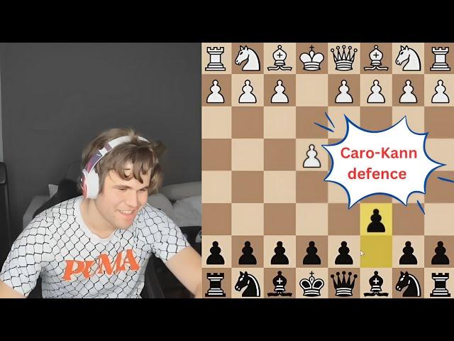 Magnus plays the Caro-Kann defence to beat GM