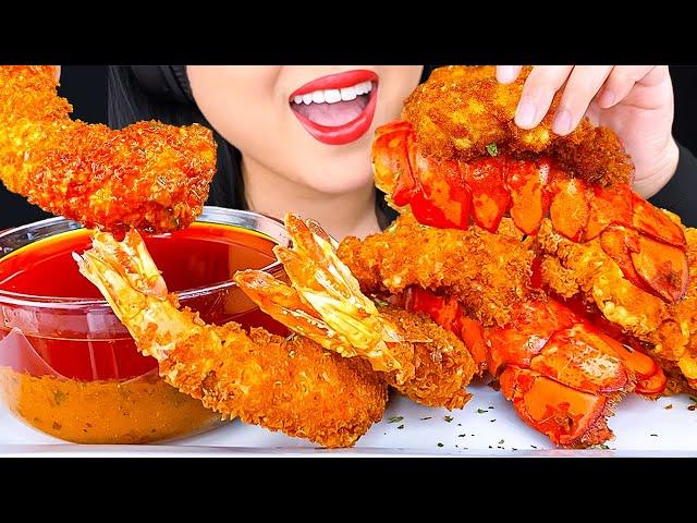 ASMR FRIED LOBSTER & JUMBO SHRIMP SEAFOOD BOIL NASHVILLE HOT SAUCE MUKBANG | Eating Show | ASMR Phan