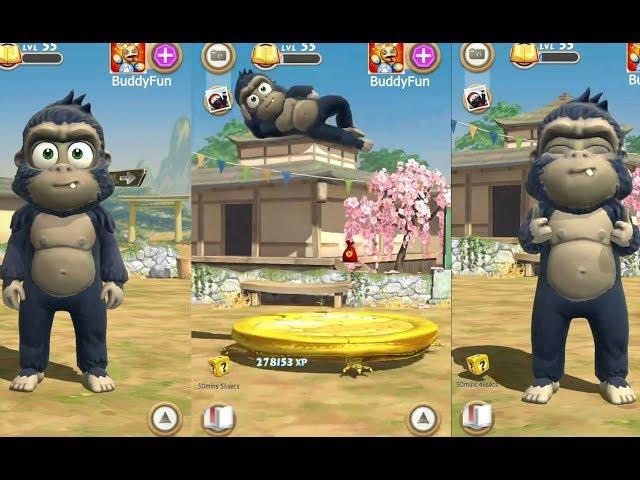 Clumsy Ninja - Kong train trampolines Gameplay | BuddyFun