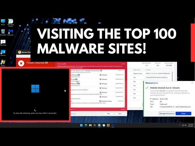 Downloading and running the 100 Malware links