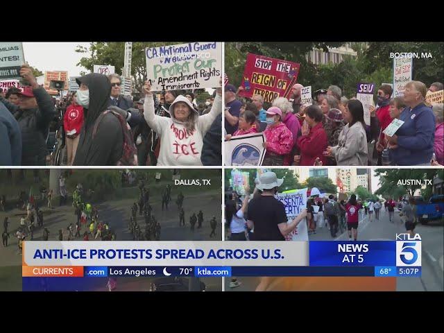 Day 5 of L.A. protests over immigration raids, protestors take over 101 Freeway