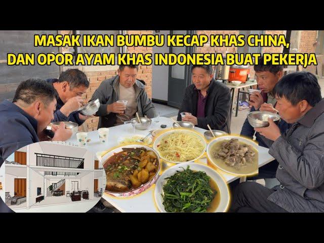 MASAK OPOR AYAM DAN IKAN YANG LEZAT MAKAN BERSAMA PEKERJA, LANJUT PERGI KE KANTOR ARSITEK