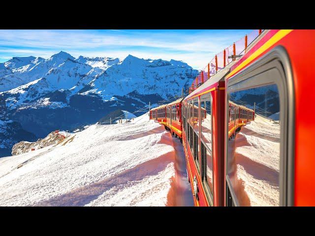 Scenic Train Grindelwald Switzerland Jungfrau region - summer & winter