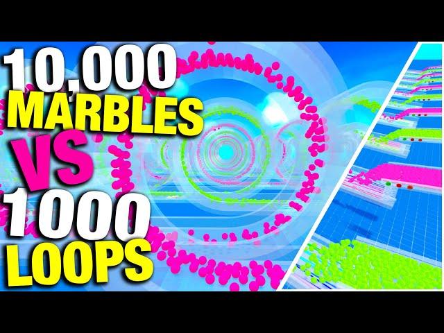 10,000 MARBLES vs 1000 LOOPS -  Marble World