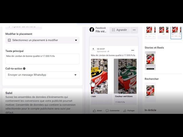 Facebook Ads. Publicité carrousel, multi-images