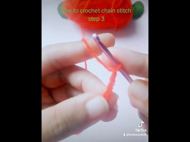 how to crochet chain stitch step 3 @yuleeCrochet #stepbystep #forbeginners #chain