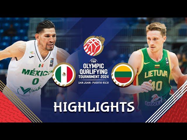 Lithuania  survive a frisky Mexico  | Highlights | FIBA OQT 2024 Puerto Rico