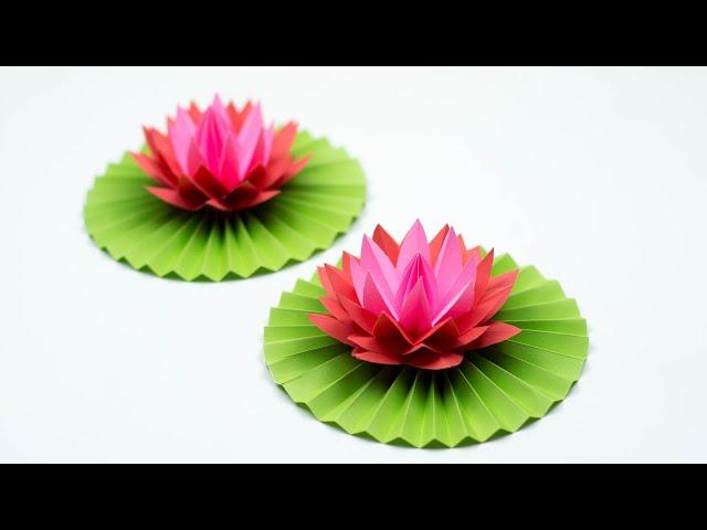 Paper Lotus / Water Lilly - How To Make Lotus With Paper - Paper Craft - DIY