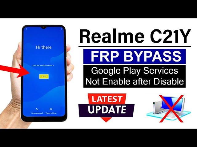 Realme C21Y : FRP Bypass (without pc) | Google Play Services Not Enable after Disable (100% Work)