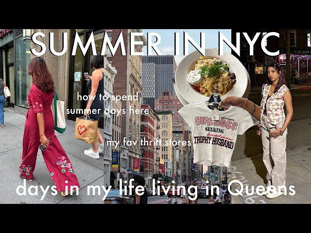 LIVING IN QUEENS, NYC VLOG // thrift with me, where to eat, + summer carnivals