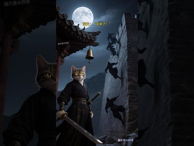Tiger Spotted Cat and Hero Fight Against the Dark Night Assassination of Prince Jingnan #cat #shorts