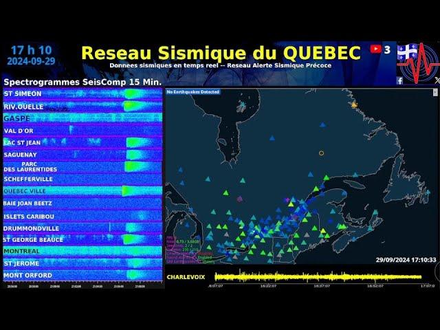 Reseau Sismique du Quebec -- Données sismiques en temps réel