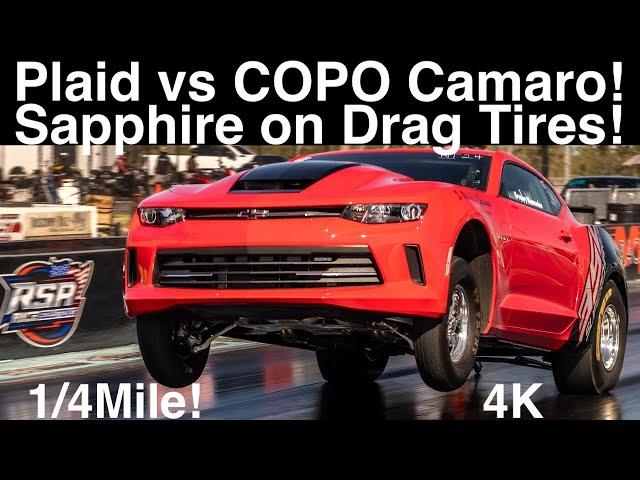 Lucid Sapphire on 4 Drag Radials vs Tesla Plaid on 2! COPO vs both! Full 1/4 Mile in 4K UHD!