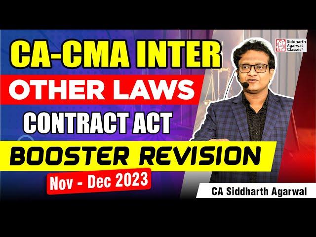 INDIAN CONTRACT ACT 1872 | CA-CMA INTER | Full Marathon Revision | CA Siddharth Agarwal