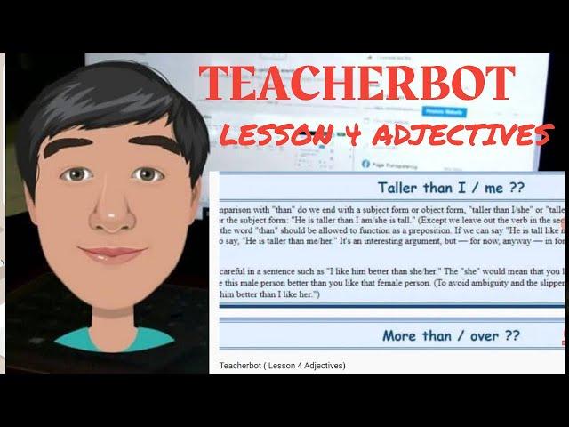 Teacherbot ( Lesson 4 Adjectives)