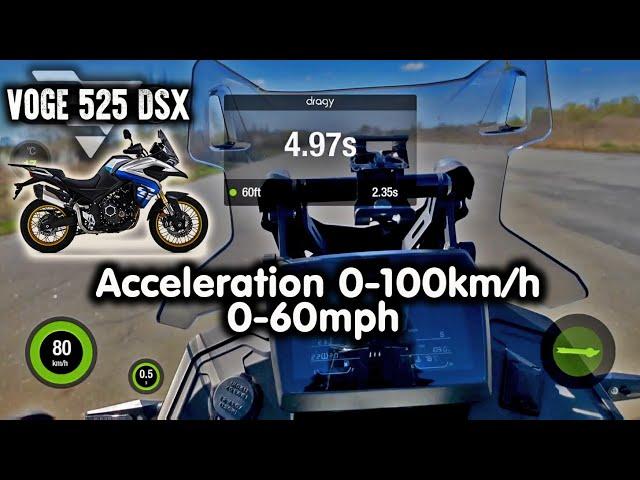 VOGE 525DSX Acceleration 0-100km/h || 0-60mph Динаміка прискорення мотоцикла/Розгін до 100 км/г