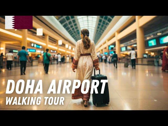 Doha Airport Qatar Walking Tour  The World's Most Beautiful Airport 