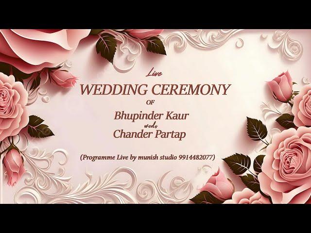 LIVE WEDDING OF BHUPINDER KAUR & CHANDER PARTAP || LIVE BY MUNISH STUDIO 9914482077