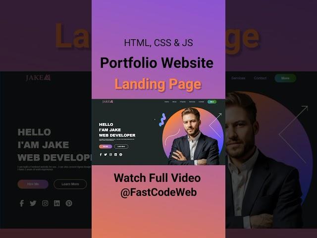 Personal Portfolio Website in HTML and CSS | Fast Code