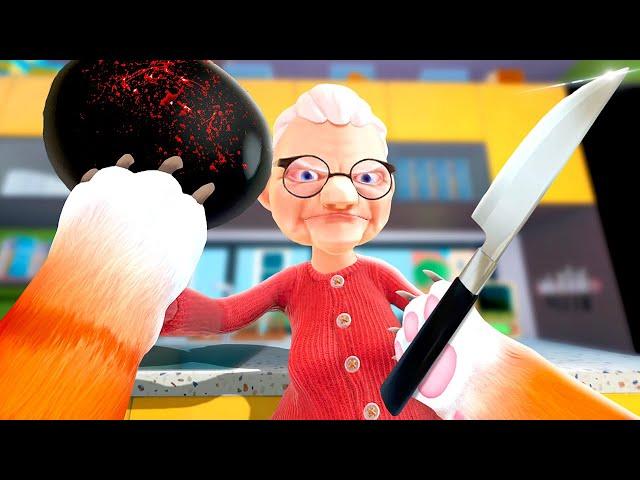 FIGHTING Granny as a Cat - I Am Cat VR