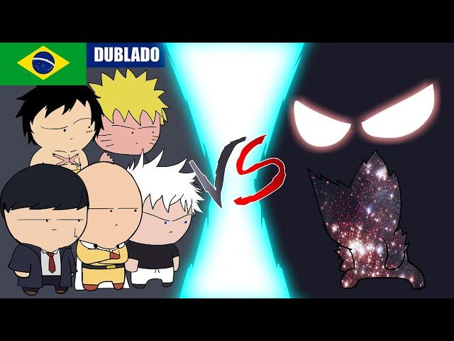 SAITAMA MASHLE SATORU NARUTO E LUFFY VS GAROU CÓSMICO DUBLADO PARTE 01