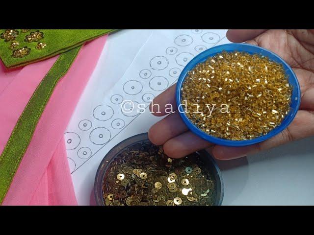 Hand embroidery for sleeves|blouse sleeve embroidery using normal needle