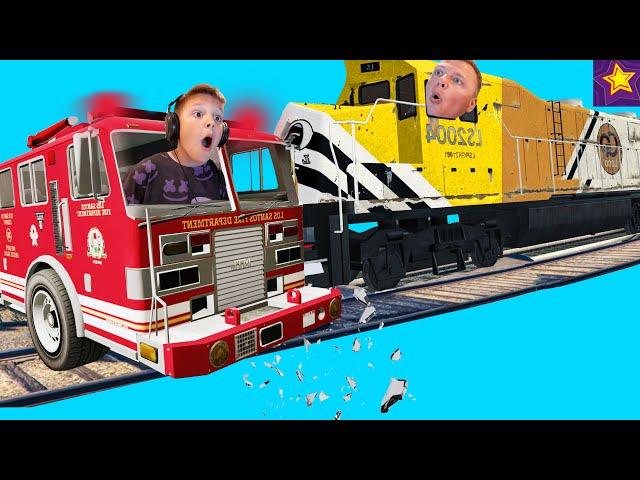 How to STOP A TRAIN with Fire TRUCKS in GTA 5