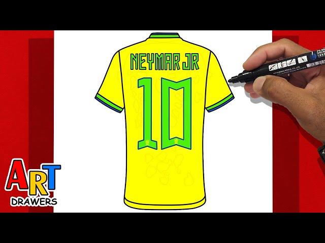 How to Draw NEYMAR JR Shirt 10 BRAZIL #neymarjr