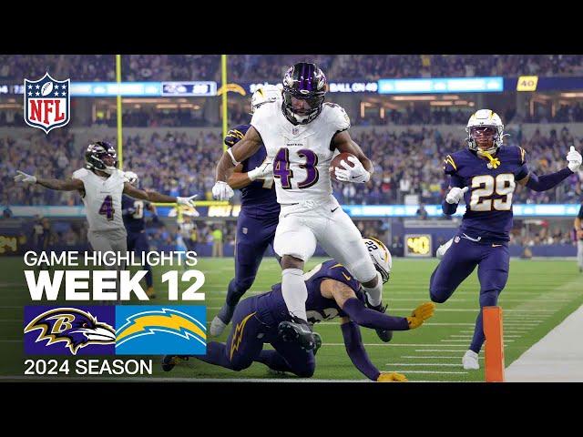 Baltimore Ravens vs. Los Angeles Chargers Game Highlights | NFL 2024 Season Week 12