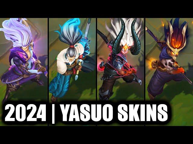 ALL YASUO SKINS SPOTLIGHT 2024 - Genesis Nightbringer Yasuo Newest Skin | League of Legends