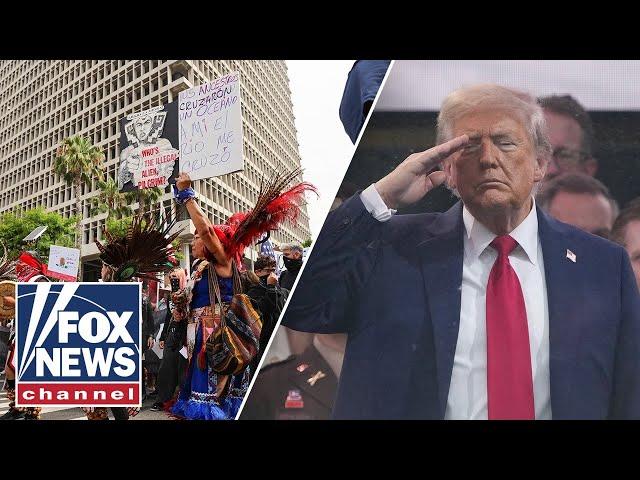 Trump pushes patriotism as Democrats continue resistance